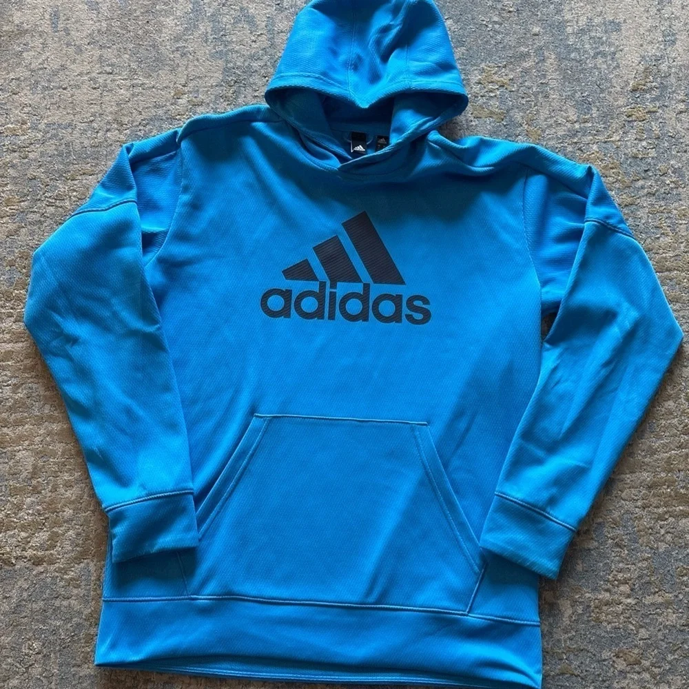Adidas Climawarm blue pullover hoodie size M